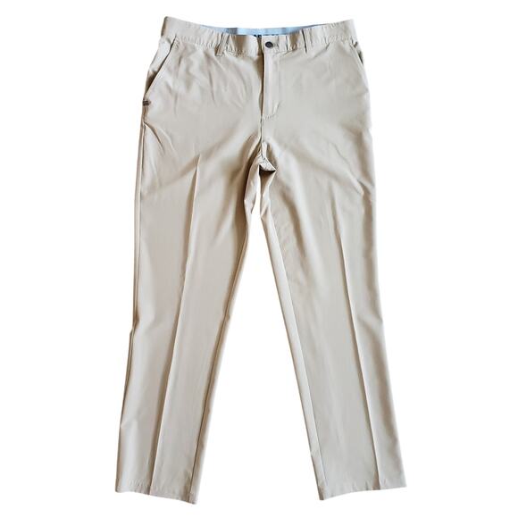 Adidas Pants Mens 34 Beige Golf Straight Tapered Sport Trousers Tech Chino 34x32 - Picture 2 of 10